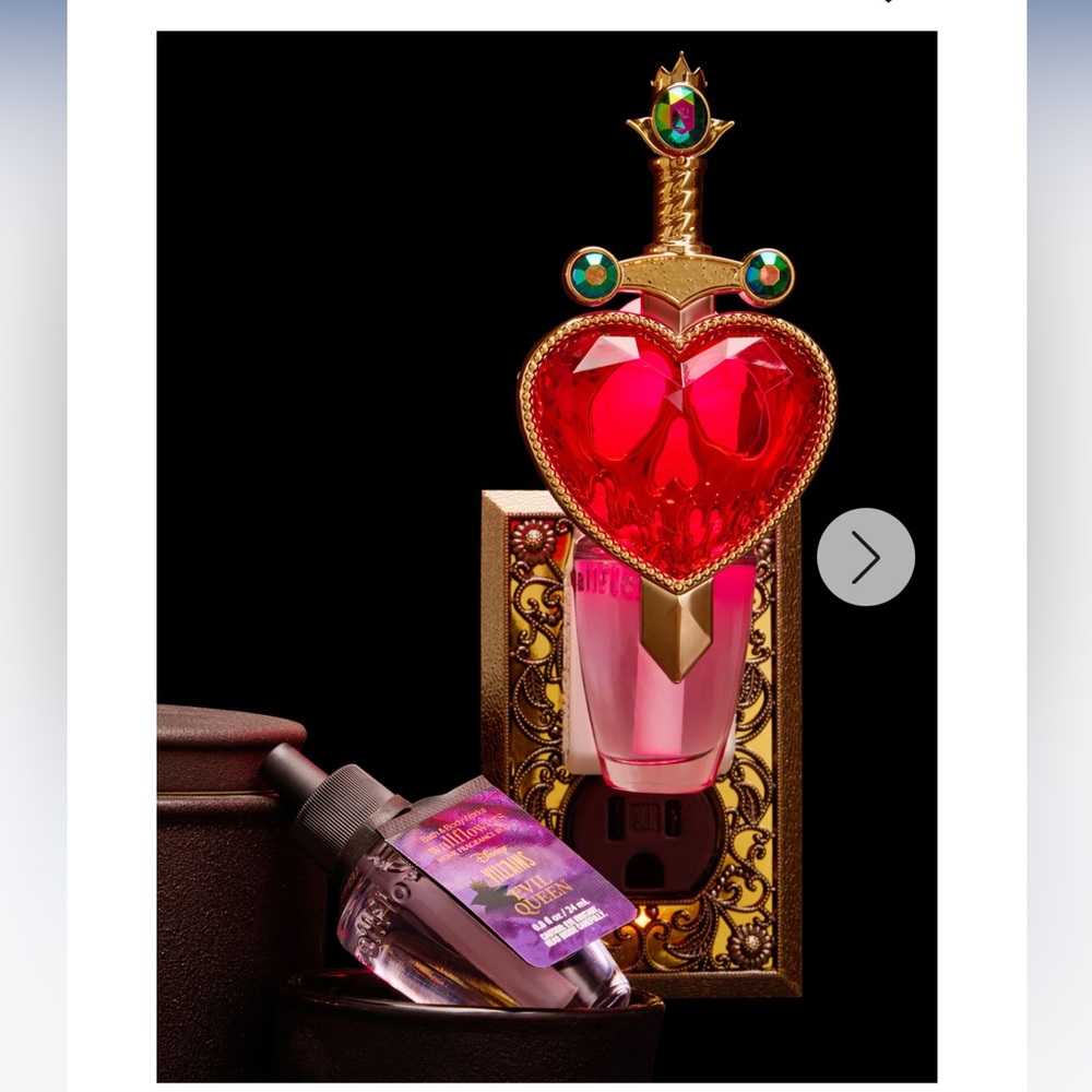 Disney Villains Evil Queen Pierced Heart Scent Control Wildflower Plug Ins NWT